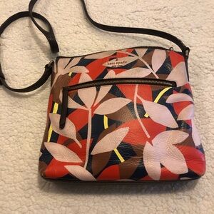 kate spade Multicolor Leaf-Print Crossbody Bag